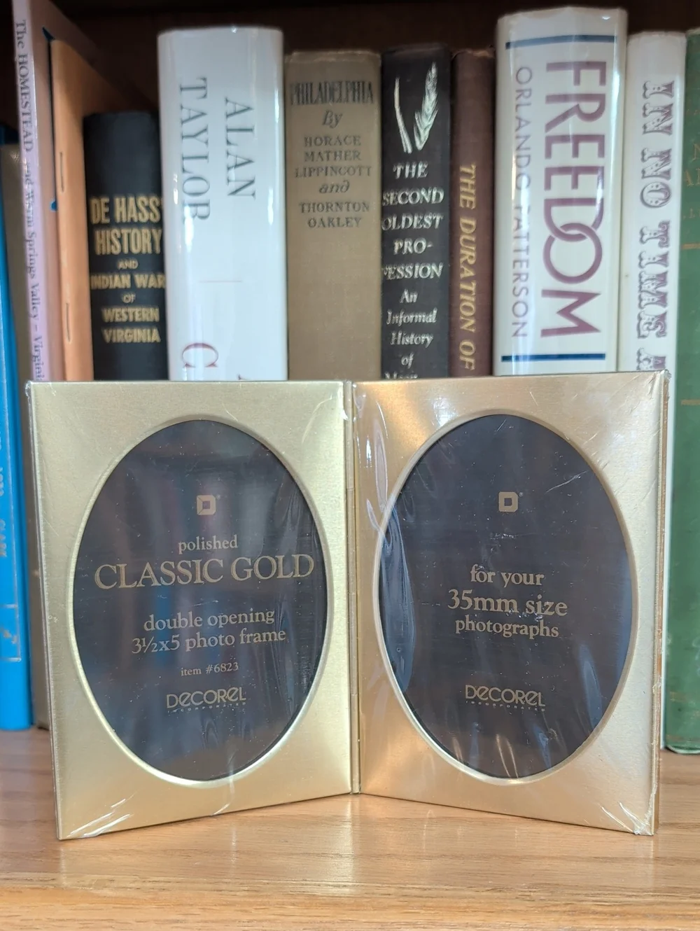 Classic Gold Double Oval Opening 3½x5 Photo Frame Decorel Vintage